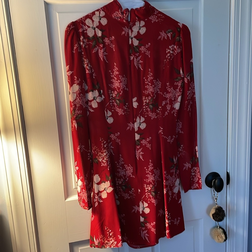 Reformation Red Floral Keyhole Midi Dress - Picture 7 of 7